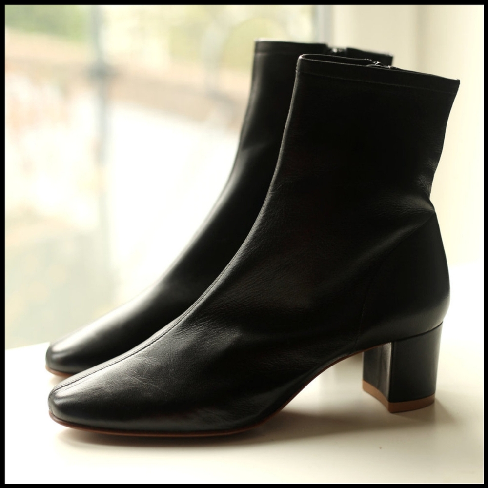 NIB By Far Sofia Black Leather Boots